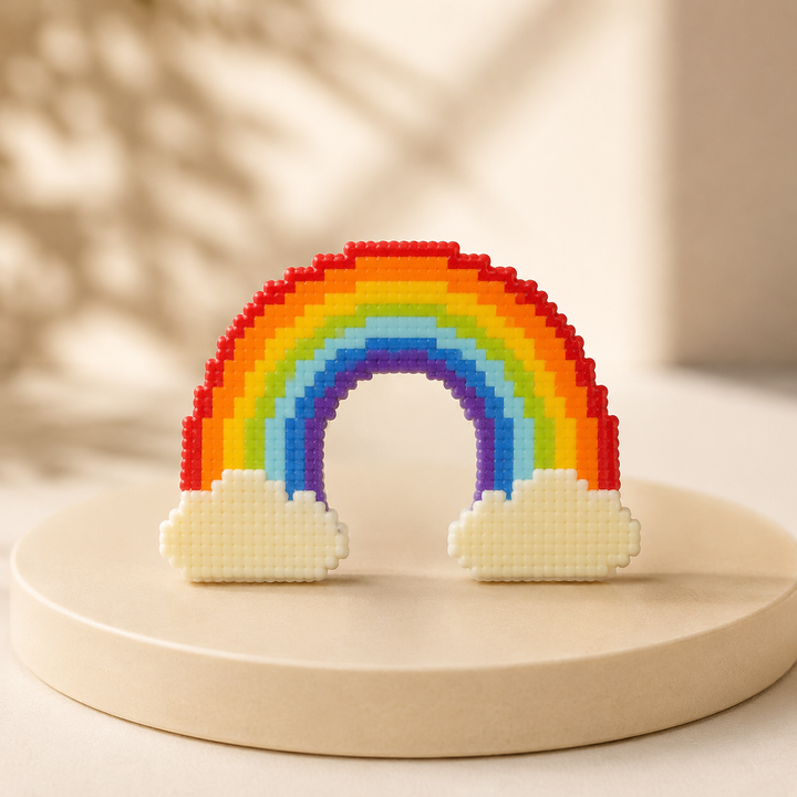 Rainbow Mini Frame Magnet finished bead piece