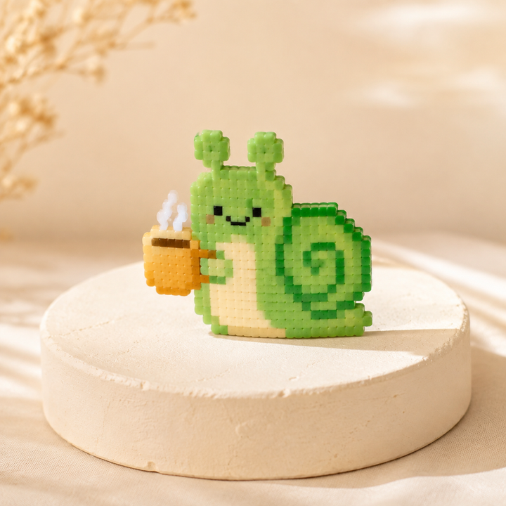 Slow Morning Snail Magnet finished bead piece